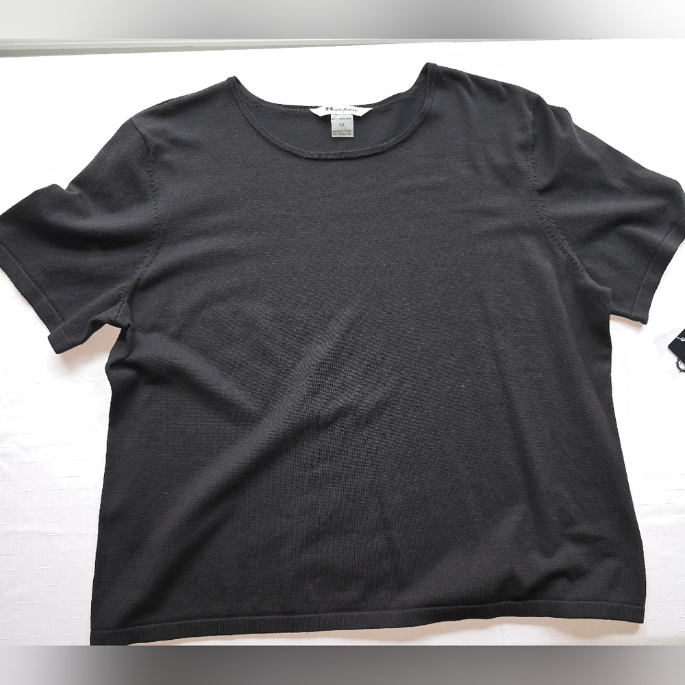 Silk Black Crew Neck Basic Scandi Minimal Clean Girl